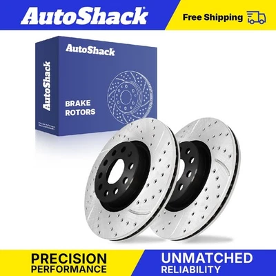 Front Drilled Slotted Brake Rotors for 2005-2025 Volkswagen Jetta 2014 Audi TT - Image 1 of 4