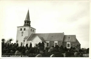 Postal RPPC de Dinamarca, HEDENSTED, Kirke, Iglesia (década de 1950) Stjerne - Imagen 1 de 2