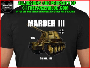 Marder III 138H Panzer 38t T-Shirt WWII German Tank - Picture 1 of 49
