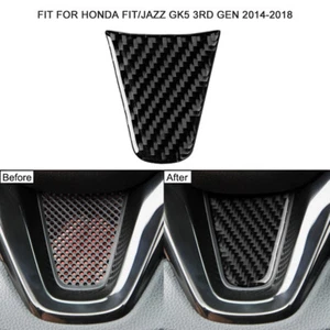 Car Steering Wheel Carbon Stickers For Honda Fit/Jazz GK5 3RD GEN 2014-2018 Y3G5 - Picture 1 of 8