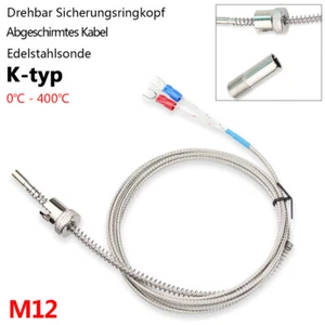 M12 Drehbarer Sicherungsringkopf K-Typ Thermoelement Temperatursensor 1-5M Kabel - Picture 1 of 12
