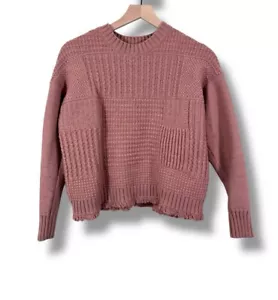 Woman's Madewell Small Stitchmix Fring Pullover Merino Sweater Pink - Picture 1 of 5