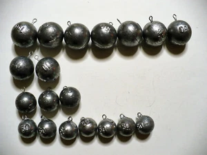 Piombi a sfera con occhiello, pesi assortiti, mare lago - Foto 1 di 1