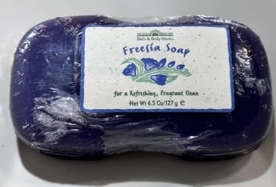 Bath Body Works Glycerin 4 oz Bar Soap FREESIA Vegetable No Animal Testing #2 - Image 1 of 2