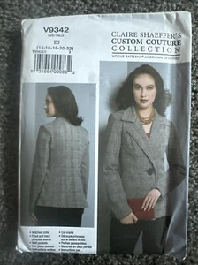 Vogue Sewing Pattern V9342 Womens Jacket Claire Shaeffer Size 14-22 FF Uncut - Picture 1 of 2