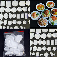 33 Pcs Dollhouse Miniature Tableware Plastic Plate Dishes Set Mini Food ZT QF