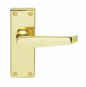 Carlisle Polished Brass Contract Victorian Lever on Backplate Handle Pair CBV31 - Picture 1 of 1