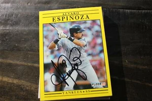ALVARO ESPINOZA 1991 FLEER NY YANKEES AUTOGRAPHED CARD - Picture 1 of 1