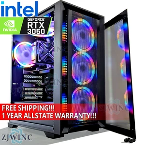 High Performance RGB Fan Gaming PC i7-8700K RTX3050 32GB 1TB SSD Windows 11 WIFI - Picture 1 of 13