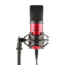 auna multimedia MIC-900-RD Microfono a condensatore con USB per registrazione, a