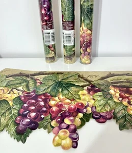 Lot 4 Tuscan Tuscany Golden Grape Vine Scalloped Wallpaper Border 10" Waites - Picture 1 of 9