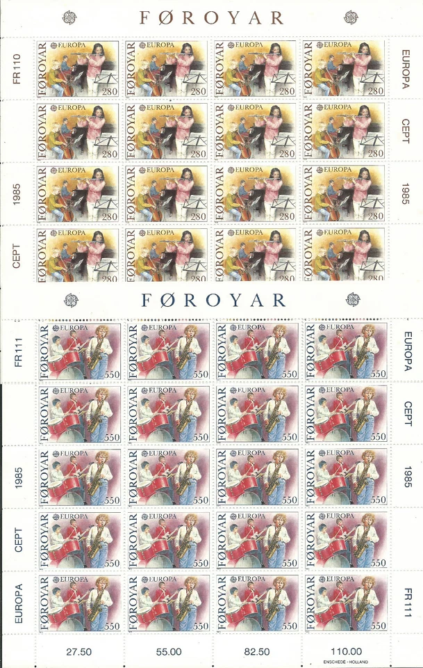 Feroe Foroyar EUROPA cept 1985 MNH - Hoja bloque / Souvenir Sheet  - Imagen 1 de 1