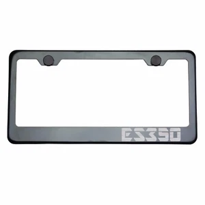 Titanium Gun Metal License Plate Frame ES350 Laser Etched Metal Screw Cap - Picture 1 of 8
