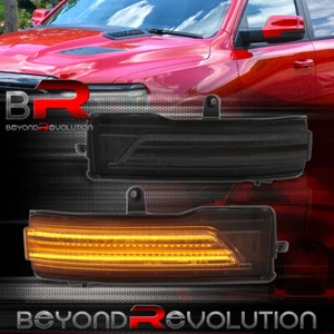 For 2019-2022 Ram 1500 Pickup Sequential LED Side Mirror Turn Signal Lamp Smoke - Picture 1 of 7
