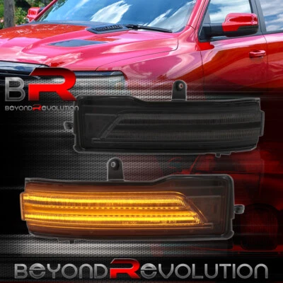 For 2019-2022 Ram 1500 Pickup Sequential LED Side Mirror Turn Signal Lamp Smoke - Image 1 of 4