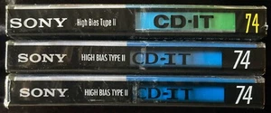 3 SONY CD-IT 74 MIN BLANK CASSETTE TAPES TYPE II HIGH BIAS FACTORY SEALED - Picture 1 of 3