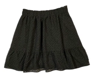 Loft NWT Women's Black Lined Polka Dot A-Line Skirt SIZE-XS - Picture 1 of 5