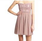 BcbgMaxazria Bare Pink Sequin Strapless Dress Size 12