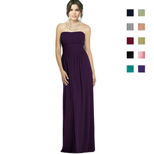Strapless Chiffon Formal Cocktail Evening Ball Gown Bridesmaid Dress ed0737 - Picture 1 of 15