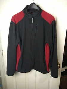 Athletic  Woman S Jacket Red Black Full Zip Long Sleeve Fleece  - Picture 1 of 13