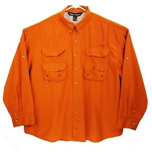 Mark & Spencer Orange Vented S/S Fishing Shirt Size XXXL Cotton - Picture 1 of 7