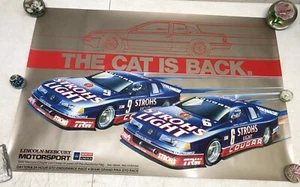 Póster vintage Ford Lincoln Mercury Motorsport 1989 Cougar Miami Grand Prix L1 - Imagen 1 de 13