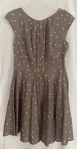 Boden Kleid Damen 10R braun gepunktet Midi Baumwolle - Bild 1 von 8
