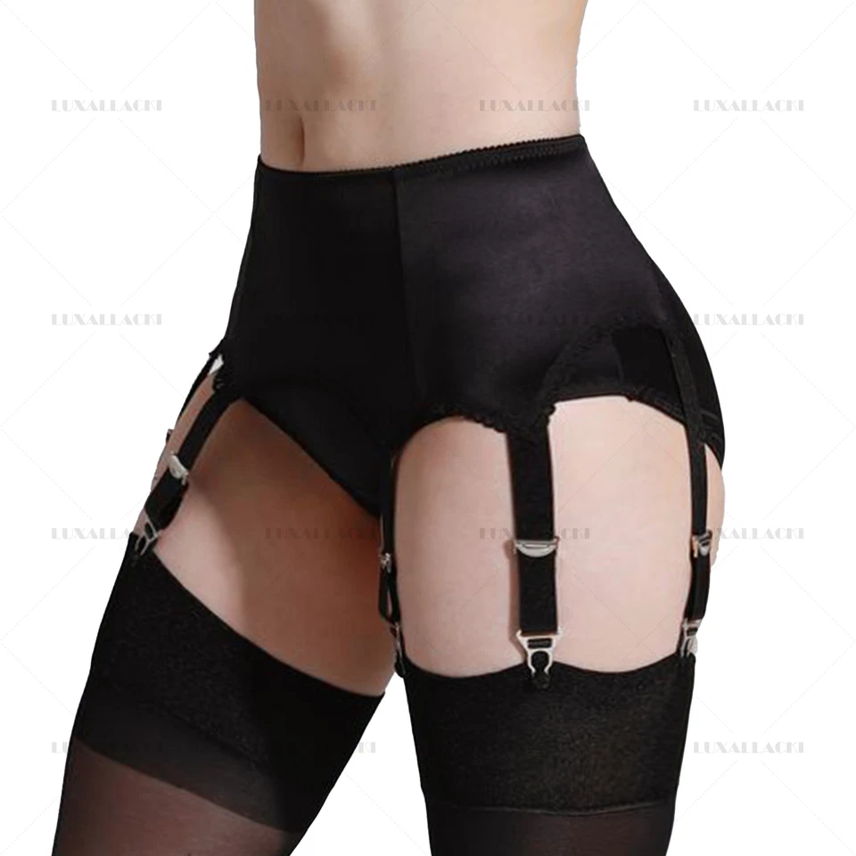 Luxallacki Retro Garter Belt 6 Straps Suspender Metal Clasp Undergarment (S~3XL) - Image 1 of 4