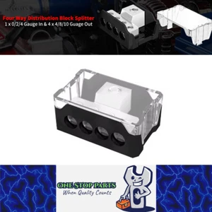 4 Way Power Distribution Block 1x 0/2/4 AWG Gauge in 4 x 4/8/10 Gauge Car Audio - Picture 1 of 6