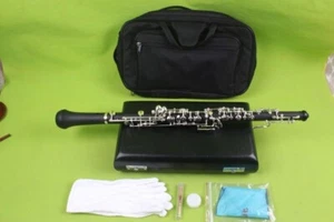 Yinfente Oboe C Schlüssel Ebonit Holz versilbert 3. Oktave links F mit Etui Tasche - Bild 1 von 8