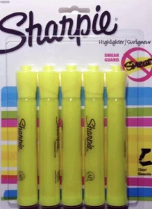 5 Pack Sharpie Tank Style Highlighters Chisel Tip Fluorescent Yellow Ink 1809200 - Bild 1 von 3