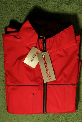 NEW w/Tags Mens Reebok Full Zip  Lightweight Reflective Jacket XL Red/Black - Image 1 of 3