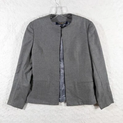 Chaqueta Brooks Brothers Mujer 6 Reg H4 Vintage Lana Gris Blazer Oficina Abierta Foto 1 de 4