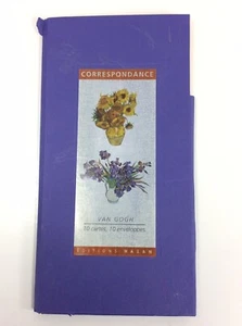 Vincent Van Gogh Arte Estacionario 10 Tarjetas en Blanco y 10 Sobres París De Colección Nuevo de Edición - Imagen 1 de 4