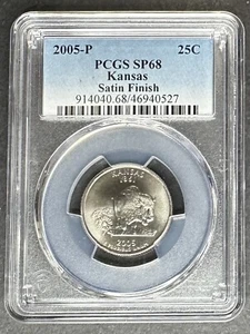 2005-P Satin Kansas Quarter PCGS MS-68, Buy 3 Items, Get $5 Off!! - Picture 1 of 2