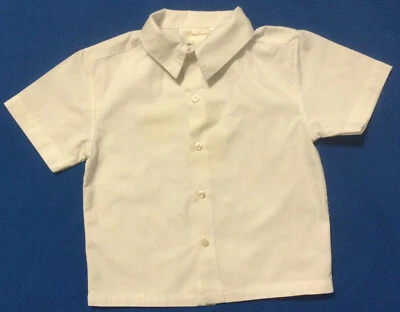 White Shirt Sz. 4 Boy Child Strasburg Short  Sleeve 100% Cotton - Image 1 of 4