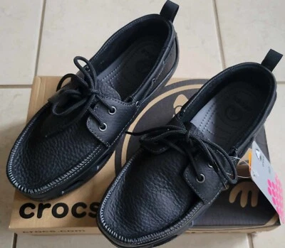 *NEW* Crocs Mens Cove Sport Black Moccasin Boat Shoes Size 7 US - Image 1 of 4