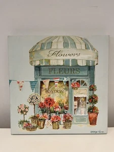 Signed Embellished Kathryn White London Flower Shop Blossom Print On Canvas NEW - Picture 1 of 18