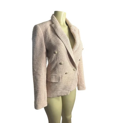 Mujeres 4 L'Agence LAgence Kenzie Rosa Tweed Blazer Traje Chaqueta Doble Pecho Foto 1 de 4
