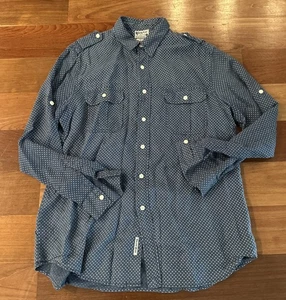 LUCKY BRAND MEN'S BLUE Printed BUTTON UP LINEN LONG SLEEVE SHIRT SIZE L - Bild 1 von 6