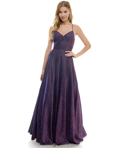 City Studio Damen Glitzer-Strick V-Ausschnitt Ballkleid Ballkleid Kleid - Bild 1 von 1
