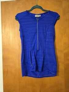 Athleta Pacifica Zip Front Tank Top Blue S - Picture 1 of 5