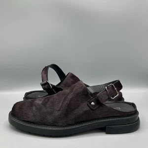 Paul Smith Burgundy Pony Hair Leather Slingback Clog Sandals UK 8 EU 42 US 9 - Picture 1 of 9