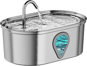 Stainless Steel Cat Water Fountain for Drinking, 3.2L Cat Fountain with - Picture 1 of 7