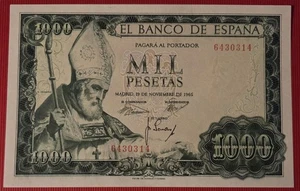 !! SIN SERIE !! BILLETE 1000 PESETAS 1965 ( SC ) UNC / SIN SERIE - Imagen 1 de 2
