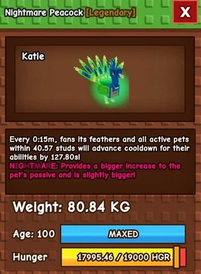 ❄️ 15s TITANIC NIGHTMARE PEACOCK 80KG+ ❄🔥CHEAP + FAST🔥❄️ GROW A GARDEN❄️ - Image 1 of 4