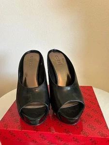 Guess by Marciano Black Platform Peep-Toe High Heel Mules – Size 8M - Picture 1 of 6
