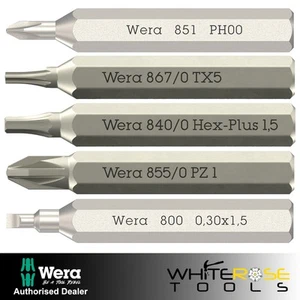 Wera Micro Präzisions-Schraubendreher-Bits mit 4 mm Sechskantantrieb PH PZ TX SL Größe wählbar - Bild 1 von 22