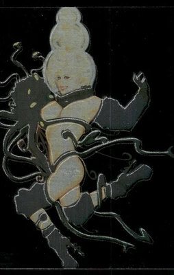 Tarjeta cromada de fantasía Woman Pinup 1996 secuestrada por extraterrestres #B7 (NM) Foto 1 de 2