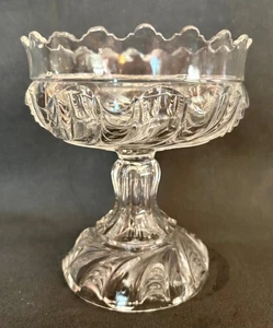 EAPG Antik Muster ÜBERBACKENER WIRBEL GELEE KOMPOTT York Fischgrät U.S. Glas - Bild 1 von 3